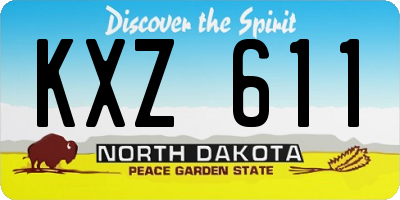 ND license plate KXZ611