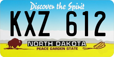 ND license plate KXZ612