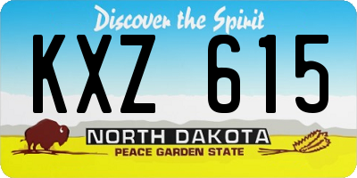 ND license plate KXZ615