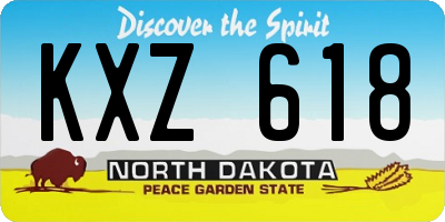 ND license plate KXZ618