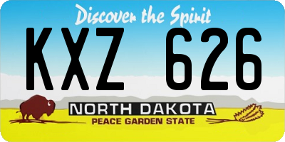 ND license plate KXZ626