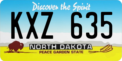 ND license plate KXZ635