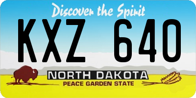 ND license plate KXZ640
