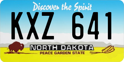 ND license plate KXZ641