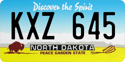 ND license plate KXZ645