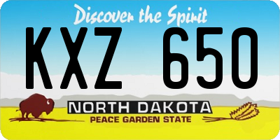 ND license plate KXZ650