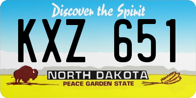 ND license plate KXZ651