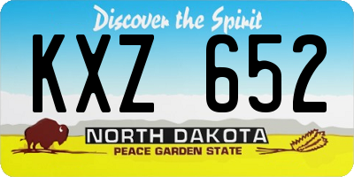ND license plate KXZ652