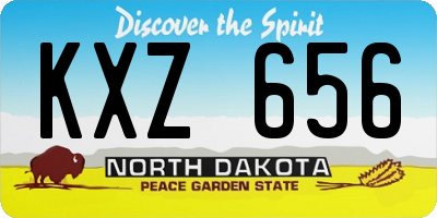 ND license plate KXZ656