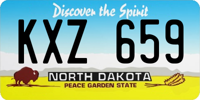 ND license plate KXZ659