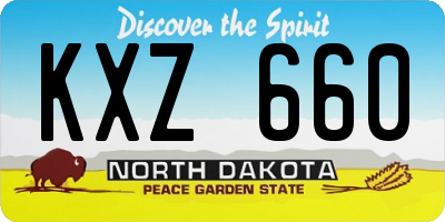 ND license plate KXZ660