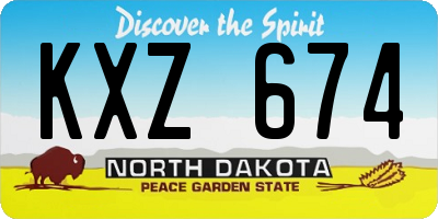 ND license plate KXZ674