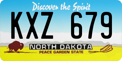 ND license plate KXZ679