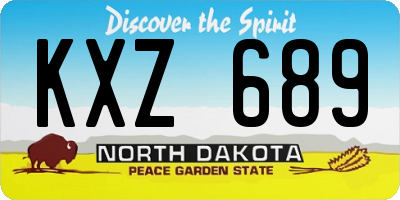 ND license plate KXZ689