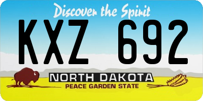 ND license plate KXZ692