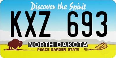 ND license plate KXZ693