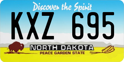 ND license plate KXZ695