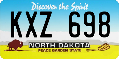 ND license plate KXZ698
