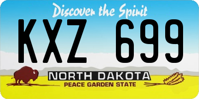 ND license plate KXZ699