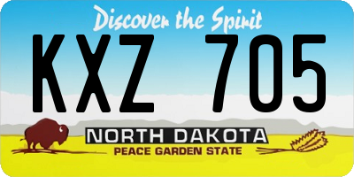 ND license plate KXZ705
