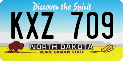 ND license plate KXZ709