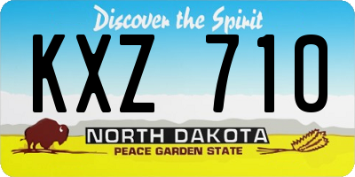 ND license plate KXZ710