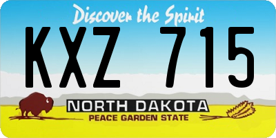 ND license plate KXZ715