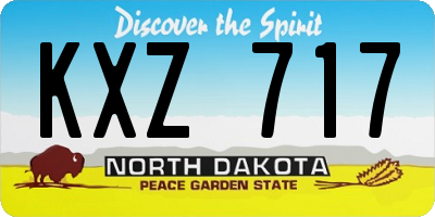 ND license plate KXZ717