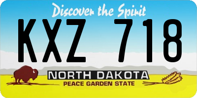 ND license plate KXZ718