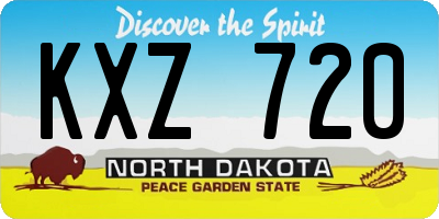 ND license plate KXZ720