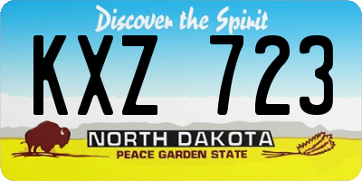 ND license plate KXZ723