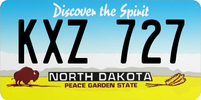 ND license plate KXZ727