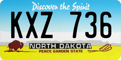 ND license plate KXZ736