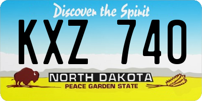 ND license plate KXZ740