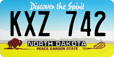 ND license plate KXZ742