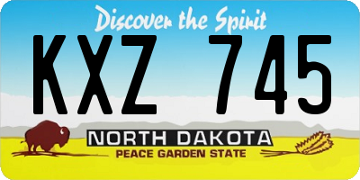 ND license plate KXZ745