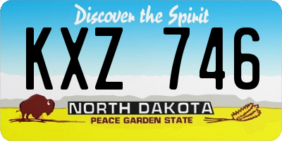 ND license plate KXZ746