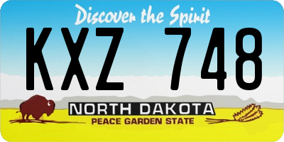 ND license plate KXZ748