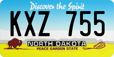 ND license plate KXZ755
