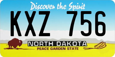 ND license plate KXZ756