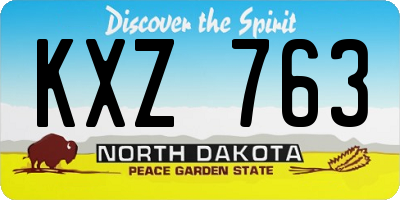 ND license plate KXZ763