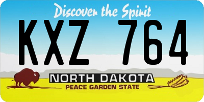 ND license plate KXZ764