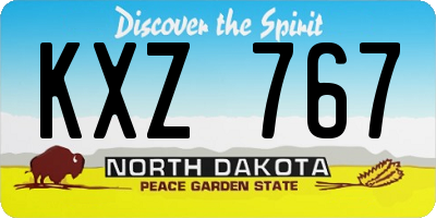 ND license plate KXZ767