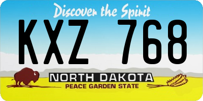 ND license plate KXZ768