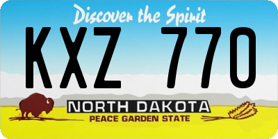 ND license plate KXZ770