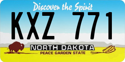 ND license plate KXZ771