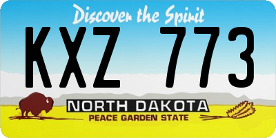 ND license plate KXZ773