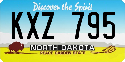 ND license plate KXZ795