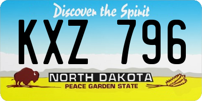 ND license plate KXZ796
