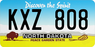 ND license plate KXZ808